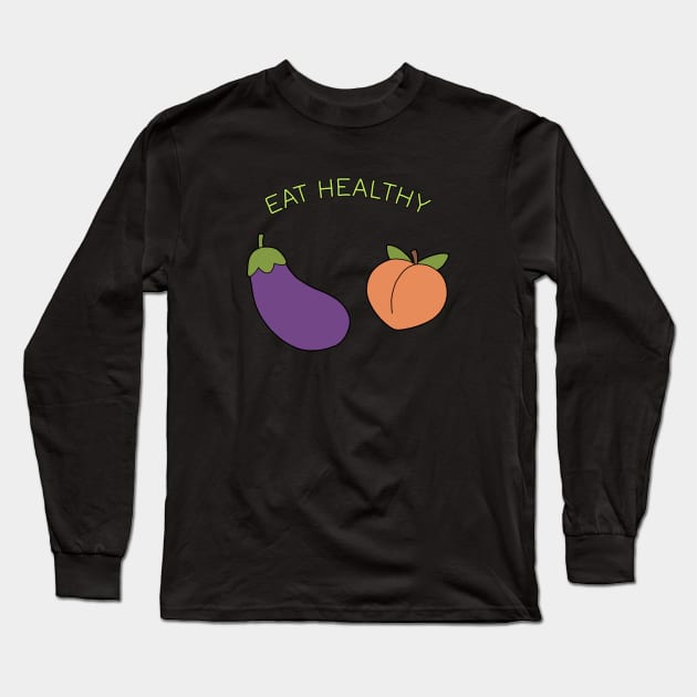 Eggplant and Peach Long Sleeve T-Shirt by valentinahramov